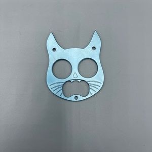 Light Blue Cat Keychain EDC Gear Safety Cat Bottle Opener Keychain